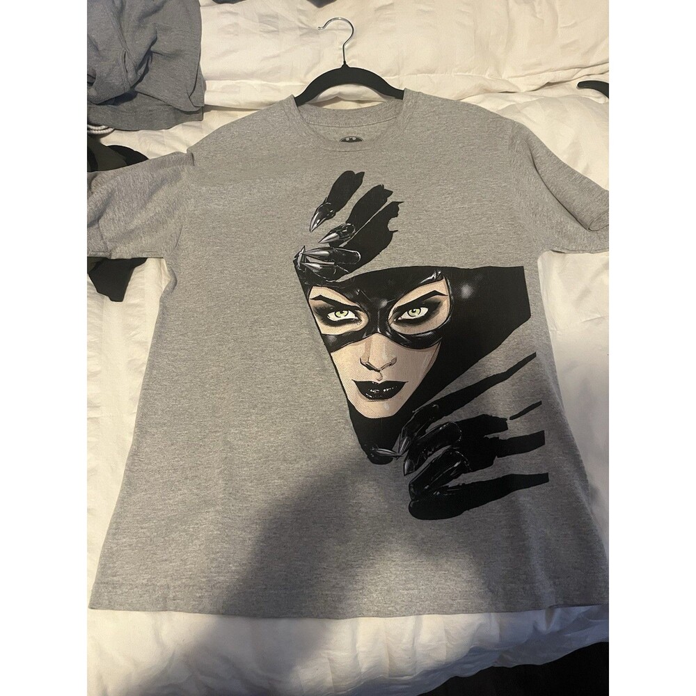 Gray Black Graphic Print Cotton Men's Crew Neck Short Sleeve Lightweight T-Shirt